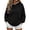 Black Hoodie, variant on YUGYXL Oversized Fleece Hooded Sweatshirts for Women Long Sleeve Y2K Pullover Hoodies with Kangaroo Pocket Black Hoodie XL