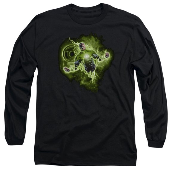 Green Lantern Lantern Nebula Long Sleeve Adult 18/1 T-Shirt Black