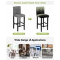 thumbnail image 3 of Sage Green Black Ombre Bar Stool Covers Set of 2, Modern Abstract Striped Gradient Stretch Washable Bar Chair Covers with Backs, Removable Pub Counter Height Chair Cover for Kitchen Dining Room Cafe, 3 of 7
