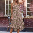 thumbnail image 4 of Summer Plus Size Dresses for Womens 2026 Fashion Print Sleeveless Pocket Irregular Hem Round Neck Dress, 4 of 5