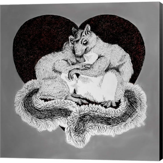Squirrel Love by Lucy Loo Wales, Canvas Wall Art