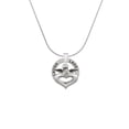 thumbnail image 2 of Delight Jewelry Silvertone Guardian Angel over Heart Laugh Ring Charm Necklace, 18", 2 of 4