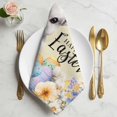 thumbnail image 2 of Happy Easter Cloth Napkins, Spring Grey Bunny Colorful Eggs Flower Brown Washable and Reusable Dinner Napkins Set of 4, Table Napkin for Kitchen Party Birthday Wedding Hotel Housewarming 20"x20", 2 of 9