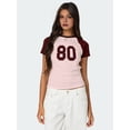 thumbnail image 6 of Gynyvoja Women Short Sleeve Jersey Crop Tops Y2k Graphic Tees Summer Teen Girls Crewneck Slim Fit T-Shirts Wine Red L, 6 of 9