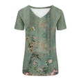 thumbnail image 5 of Summer Tops Viikei Womens Tops Short Sleeve Blouse,Plus Size Tops Clearance under 10.00,Women's New Short-sleeved V-neck Pullover Casual Printed Fashion Top Multicolor L, 5 of 7