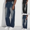 thumbnail image 6 of qucoqp Mens Casual Jeans Trendy Straight Wide Leg Denim Pants Casual Vintage Hip Hop Jean Trousers, 6 of 6