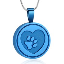 Cremation Jewelry for Ashes for Pet Keepsake Urn Necklaces with Cat Dog Paw Print Holder Pet's Ashes Pendant Memorial Gifts for Friend