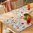 thumbnail image 4 of Spring Floral Placemats Set of 2, Gradient Red Pink Yellow Flowers Romantic Farmhouse Non-Slip Place Mats Washable Table Mats for Kitchen Dining Table Decorations Indoor/Outdoor, 4 of 9