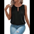 thumbnail image 1 of Chaleco de Moda con Cuello Redondo y Botones, Color Liso, Negro, Talla XL, 1 of 6