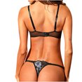 thumbnail image 4 of Conjunto de ropa interior de encaje de malla Sexy para mujer a la moda, pijama bordado para mujer, conjunto íntimo Fridja  nalpqowj11105, 4 of 9