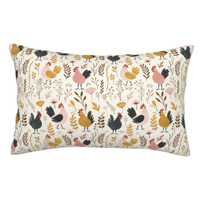 Balery Cartoon Chickens Funda de Cojín Estampada, Regalos para Mujeres, Regalos de Amor para Ella, Regalos para Novia o Esposa, Funda de Almohada-14"x20"