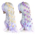 thumbnail image 3 of GIXUSIL 2 Pcs Sunflower Headpiece, Flower Hippie Headband, Summer Sunflower Headband, Adjust Flower Headpiece for Costume Headwear Hair Accessories (Beige, Purple), 3 of 7