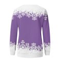 thumbnail image 6 of Women's Christmas Printed Round Neck Sweatshirt, Long Sleeve Casual Pullover Top, Raglan Sleeve Holiday Graphic Fall Winter Clothes,Purple,4XL, 6 of 7