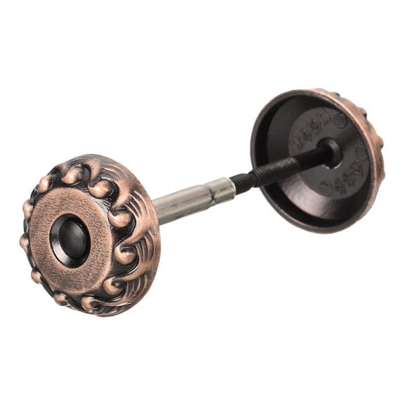 Uxcell Door Hole Cover Plate Zinc Alloy Wave Round Deadbolt Cover Plate Door Reinforcement Plate for Door Hole Filling Red Patina