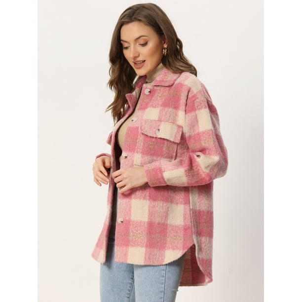 Chaqueta De Lana Allegra K Con Bolsillos Botones Solapa Púrpura