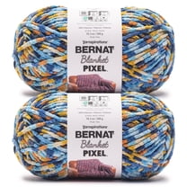 Bernat® Blanket Pixel™ #6 Super Bulky Polyester Yarn, Ocean Lily 10.5oz/300g 191 Yards (2 Pack)