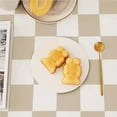 thumbnail image 3 of Checkered Table Cloth Square Tablecloth, Beige Farmhouse Classic Checkerboard Tablecloth for Picnic, Party, Dinner Table Cover, Waterproof Washable Wrinkle Resistant, 3 of 5