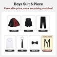 thumbnail image 3 of Ensemble de Complet Formel pour Garçons, avec Bretelles, Doubles Fentes, Taille Ajustable, Noir, 12T, 3 of 6