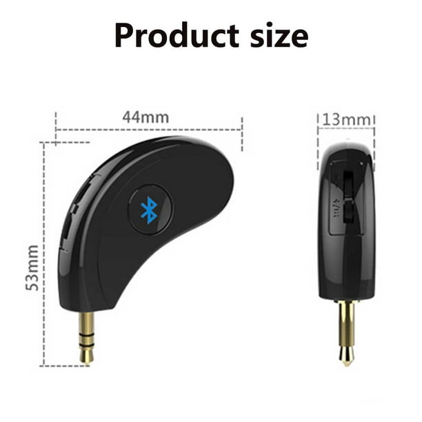 Kit de voiture mains libres Portable 3.5mm Bluetooth Aux Adapter Récepteur  Bluetooth sans fil