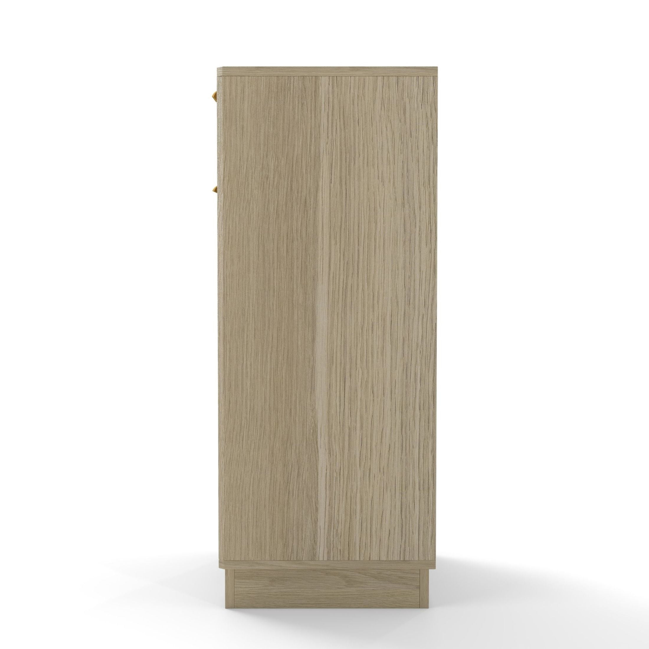 Noble House Great 10-Gallon Tilt-Out Trash Can Cabinet, Woodgrain Hidden Bin with Drawer for Kitchen, Bathroom, Oak