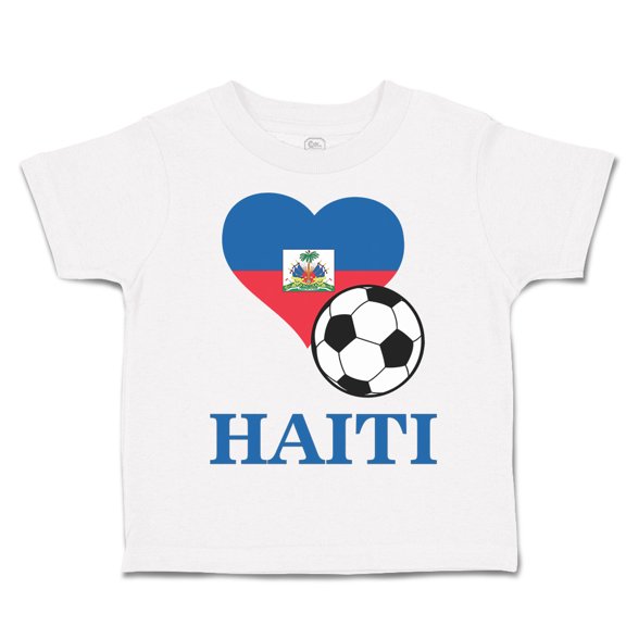 Toddler T-Shirt Haitian Soccer Haiti Football Football Boy & Girl Clothes Cotton Funny Tee A White 6 Months