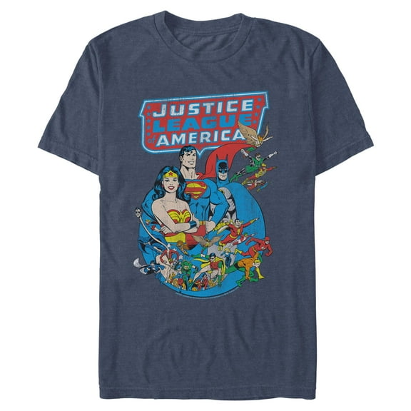 Men's Justice League Classic Comic Group Circled  Graphic T-Shirt
