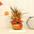 thumbnail image 6 of Artificial Pumpkin with Flowers Floral Arrangement for Tabletop Home Autumn, 6 of 8