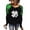Green, variant on Gfyviroh Womens St. Patrick's Day T-shirts Sequin Patchwork Print Long Sleeve Tops Casual Crew Neck Pullover Tee Tops