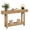 wood, variant on Space-Saving 2-Tier Farmhouse Console Dining Table – Fluted Rectangular Wooden Entryway Table with Storage Shelf – Ideal for Living Room, Hallway, or Foyer – Brown Red