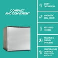 thumbnail image 2 of Koolatron Stainless Steel Compact Fridge with Freezer, 1.6 Cubic Feet, Modern Mini Fridge for Home & Office, 2 of 8