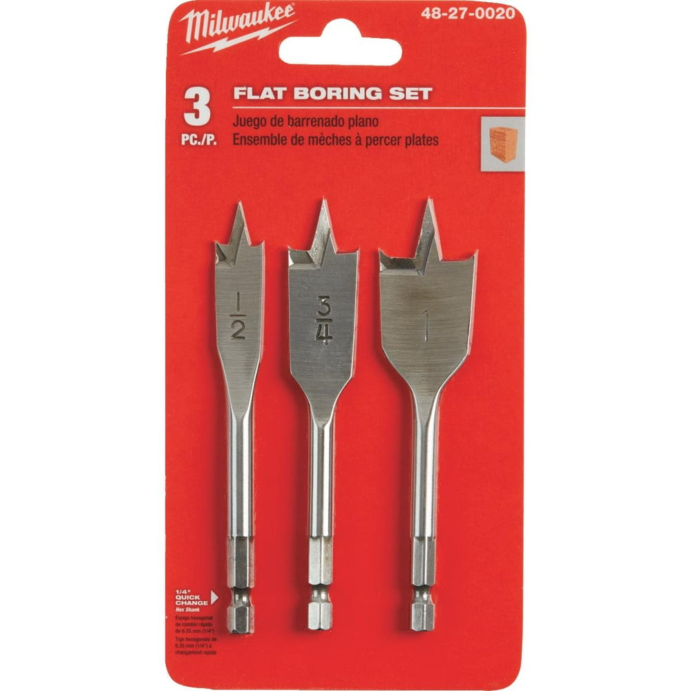 Milwaukee 3Piece Stubby Spade Bit Set