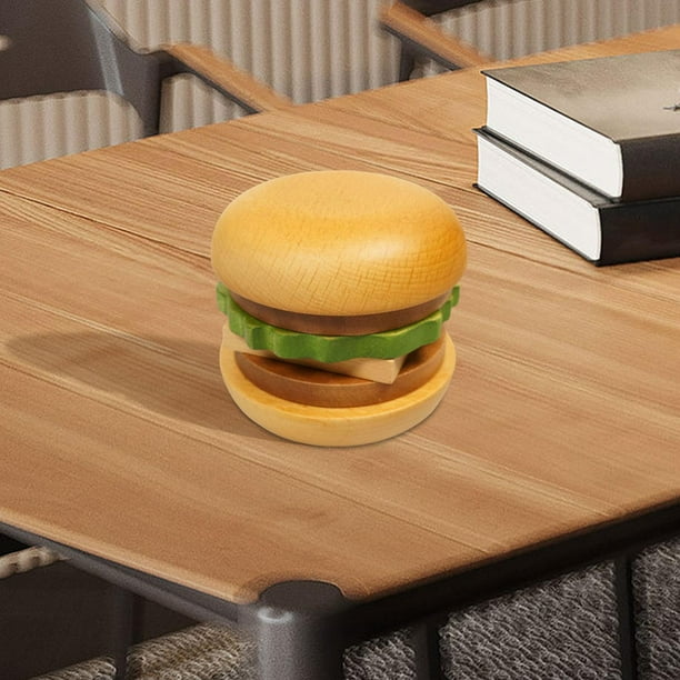 Juego de Posavasos de Hamburguesa de Madera, Decoración para El Hogar, Sala de Estar, Accesorios de Fotografía BLESIY Posavasos de madera para hamburguesas