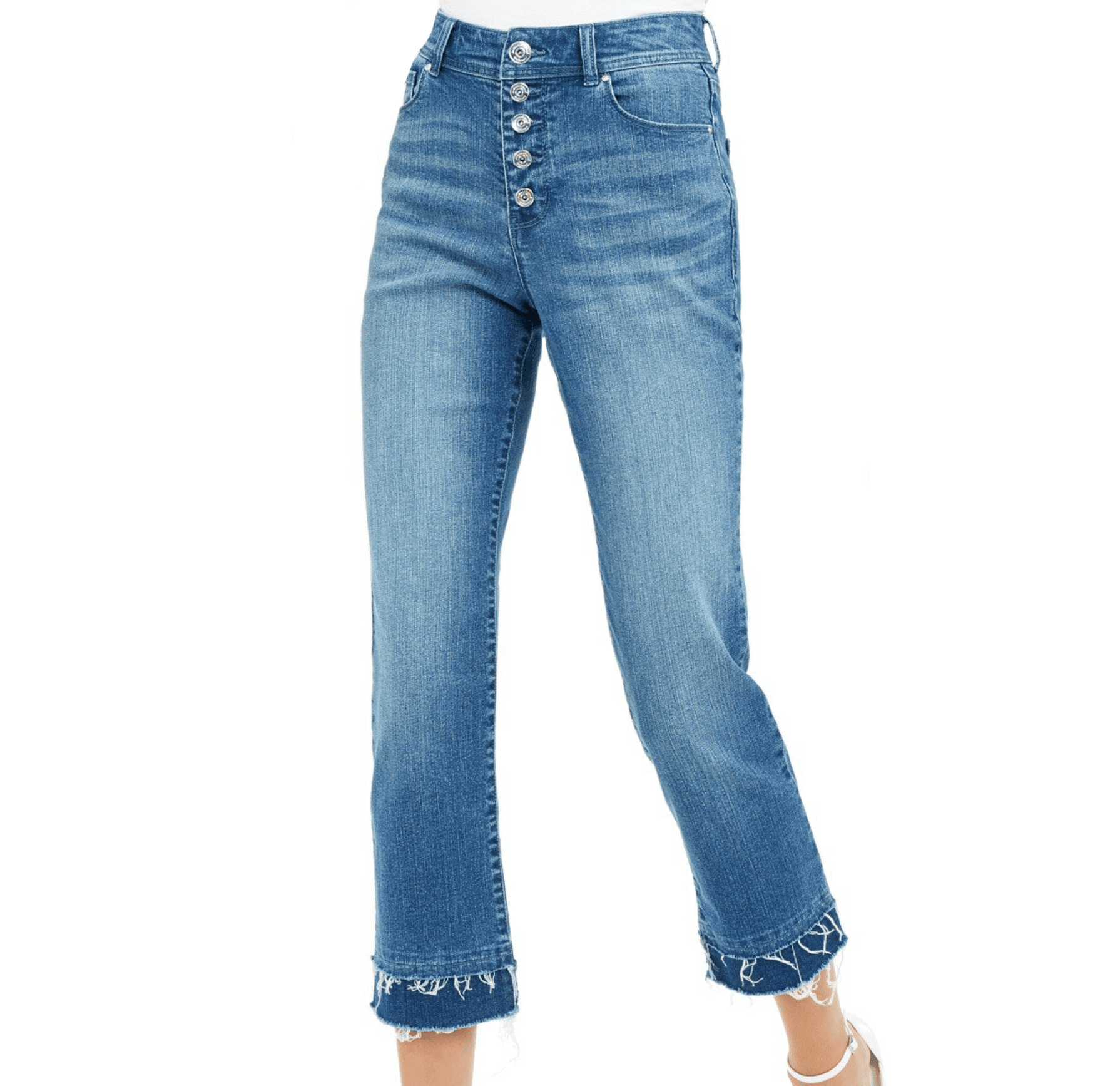 Double-Hem Cropped Straight-Leg Jeans 