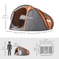 thumbnail image 3 of Outsunny 4 Person Camping Tent Automatic Pop Up Tent with Carry Bag Doors, 3 of 10