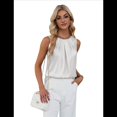 thumbnail image 3 of Camiseta Sin Mangas de Satén de Seda para Mujer, Atuendo Informal de Verano 2025, Camisa Elegante de Trabajo Sin Mangas, , Talla M, 3 of 9