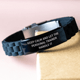 thumbnail image 3 of Personal Trainer Glide lock Clasp Bracelet, Funny Gifts for Birthday Men, Friends, Coworkers, and Family, Keep Calm And Let The, Personal Trainer Handle It, Perfect Fitness Motivation, 3 of 4