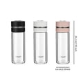 thumbnail image 3 of Moyic Botella de agua portátil Color sólido calor aislamiento doble capa hogar Oficina taza Drinkware regalo con infusor de té Teteras Blanco, 3 of 6