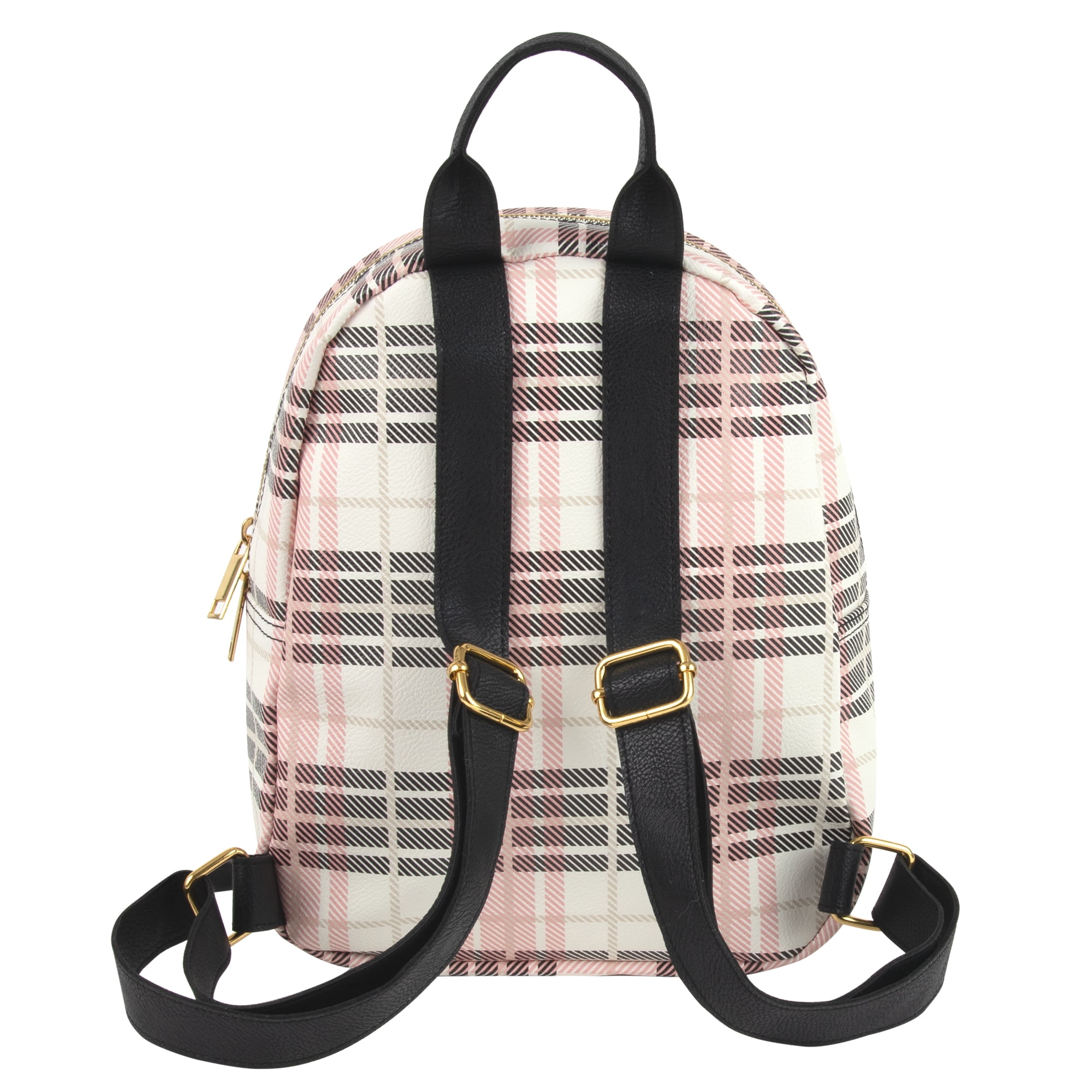 Jessica Simpson Mini Plush Pocket Plaid Backpack for Women 