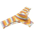 thumbnail image 2 of Botmois Men's Thongs Print Mini Bikini G-String Ultrathin Tangas Soft Low-rise Micro Briefs Comfortable T-Back Underwear Orange Stripe L, 2 of 3