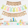 thumbnail image 4 of Honganda Easter Bunny Burlap Banner Funny Rabbit Swallowtail Flags Hanging Decoration for Door Tree Home Party, 4 of 7