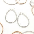 thumbnail image 6 of Humble Chic Rhinestone Hoop Earrings For Women - Silver CZ Teardrop Hoops - 2 inch, 6 of 9