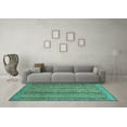 thumbnail image 3 of Ahgly Company Machine Washable Indoor Rectangle Abstract Turquoise Blue Modern Area Rugs, 8' x 12', 3 of 4