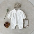 thumbnail image 3 of Aayomet Winter Rompers Baby Boy Baby Bodysuits Soft Cotton Spandex Long Sleeve and Short Sleeve,Beige 12-18 Months, 3 of 4