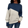 thumbnail image 3 of oqasdz Womens Sweater Fall Winter Knitted Pullover Sweater Long Sleeve Round Neck Warm Outdoor Office Elegent Casual Comfort Soft, 3 of 6