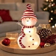 thumbnail image 6 of Ywbawe Lighted Glass Snowman Figurine Warm LED Glowing Statue with Knit Hat Scarf Battery Operated Christmas Tabletop Home Decoration, 4.13x8.26 Inch, 6 of 7