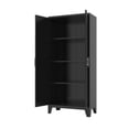 thumbnail image 3 of 71'' 2 Shapely Doors Cabinet, Metal Storage Cabinet with Doors and Adjustable Shelves, for Bedroom, Living Room, Kitchen(Black), 3 of 5
