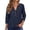 Dark Blue, variant on Women's Casual Button Down Shirt With Mandarin Collar Mesh Three Quarter Sleeve Breathable Top for Everyday Wear
