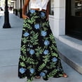 thumbnail image 2 of ZToonmas Women's Floral Print Tiered Maxi Skirt Elastic Waist Drawstring Skirt with Pockets for Summer Casual and Vacation, 2 of 7