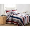 Nautical Stripes Cotton Quilt Twin Set, 68 Inch x 88 Inch by Greenland Home Fashions
