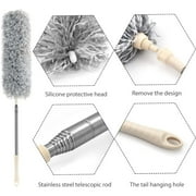 Upgraded Under Appliance Cleaning Gadgets,Microfiber Gap Duster,Skinny Flat Duster with Extendable Pole 36-55 Inches,Suitable for Underneath Cleaning of Furniture,Fridges,Couch,Stove,Bed
